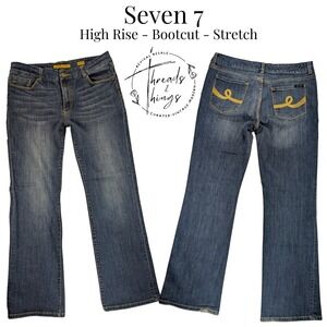 Seven 7 Jeans Womens 14 High Rise Bootcut Stretch Premium Denim y2k flare preppy